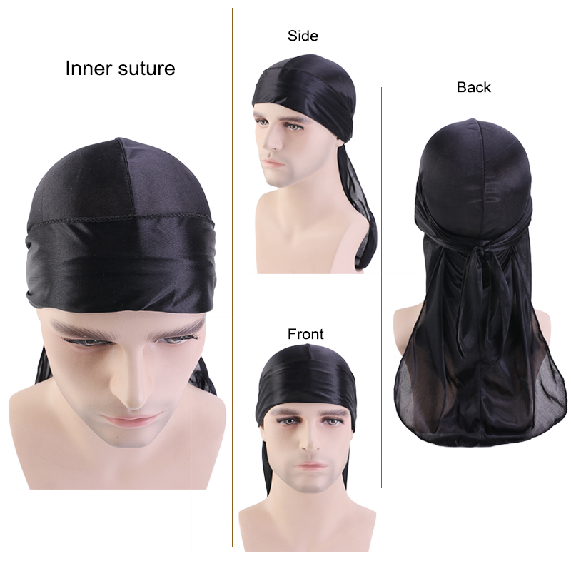 3 ชิ้น/ล็อตยาว Silky Durag ยาว - Bandana Doo Rag บทวิจารณ์และราคา