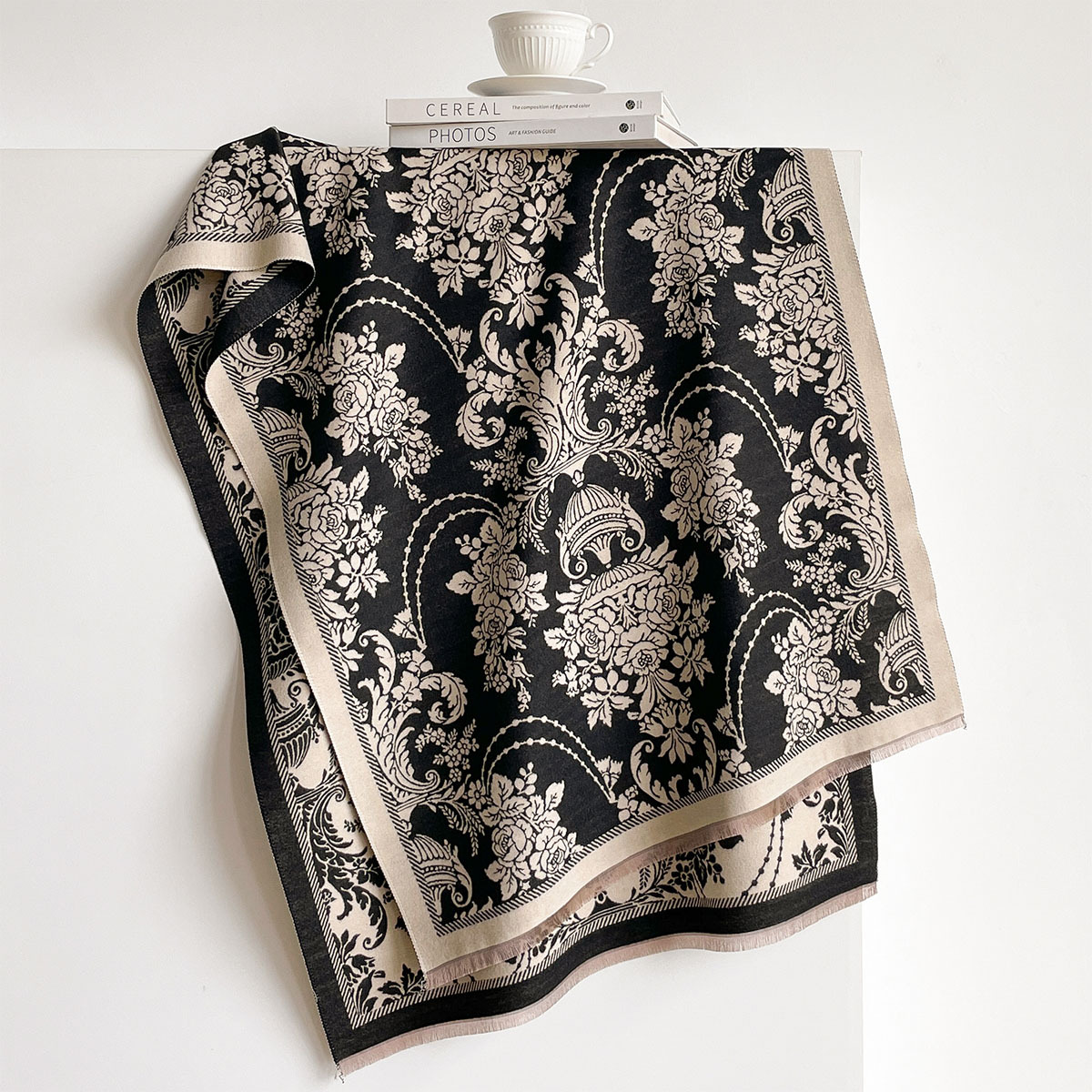 ผ้าพันคอแคชเมียร์เทียมสำหรับผู - Pashmina Wrap Large บทวิจารณ์และราคา