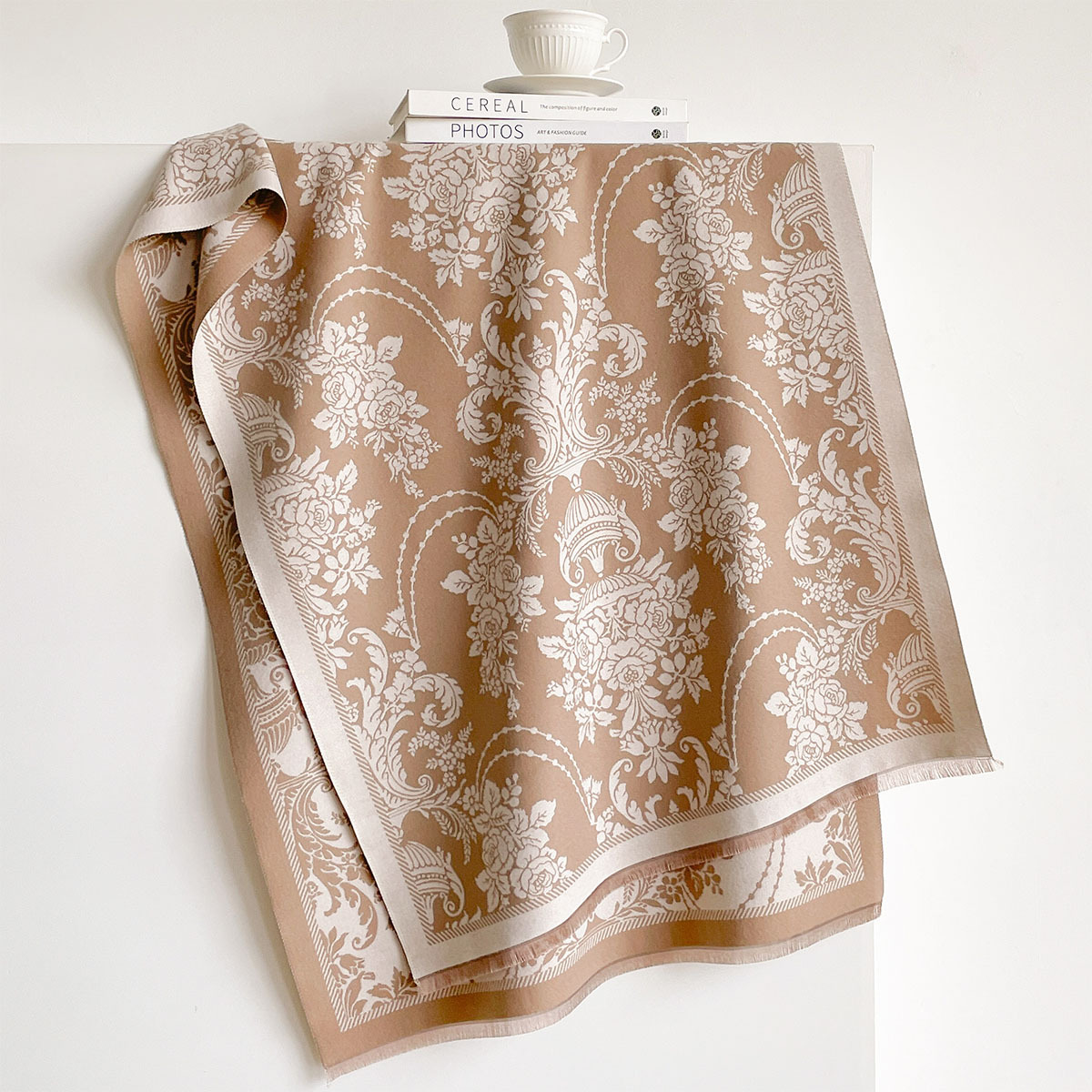 ผ้าพันคอแคชเมียร์เทียมสำหรับผู - Pashmina Wrap Large บทวิจารณ์และราคา