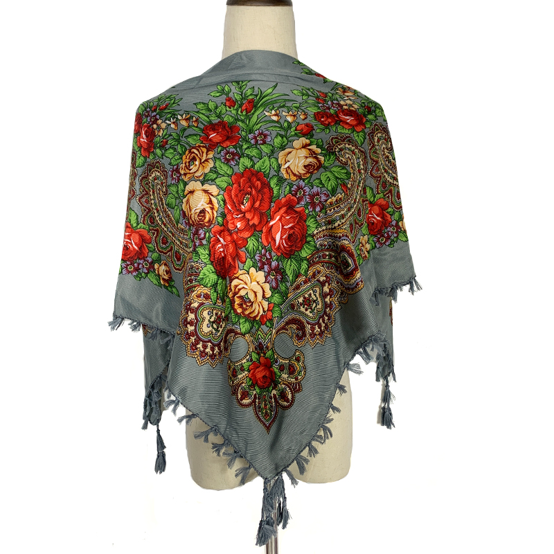 90*90 ซม.WomenRussian ดอกไม้ผ้ - Bandana Cotton บทวิจารณ์และราคา