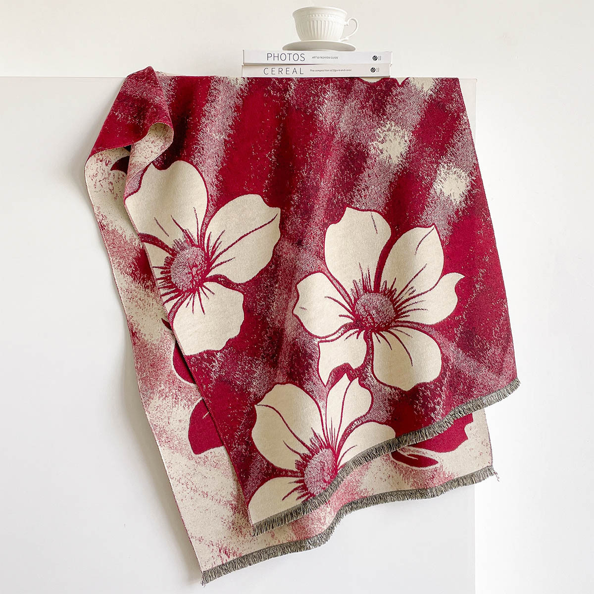 ผ้าพันคอแคชเมียร์เทียมสำหรับผู - Pashmina Wrap Large บทวิจารณ์และราคา
