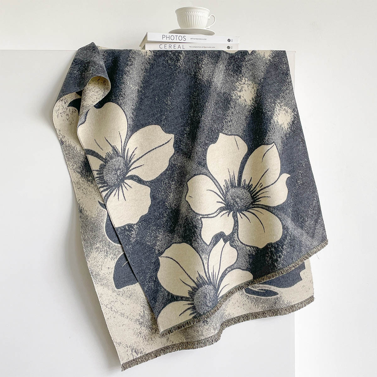 ผ้าพันคอแคชเมียร์เทียมสำหรับผู - Pashmina Wrap Large บทวิจารณ์และราคา