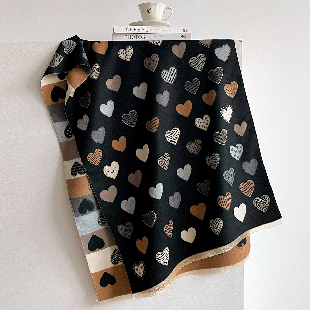 ผ้าพันคอแคชเมียร์เทียมสำหรับผู - Pashmina Wrap Large บทวิจารณ์และราคา