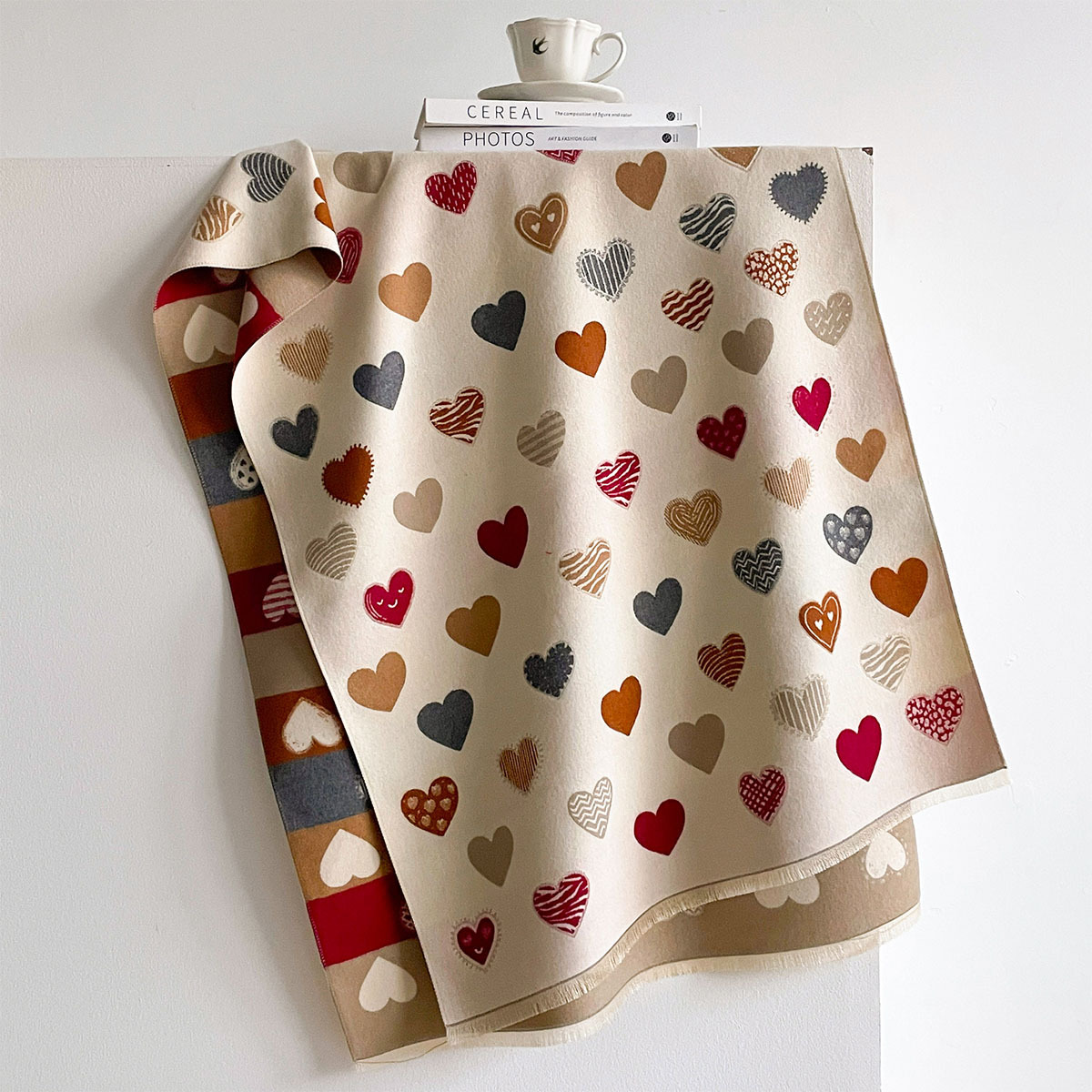 ผ้าพันคอแคชเมียร์เทียมสำหรับผู - Pashmina Wrap Large บทวิจารณ์และราคา