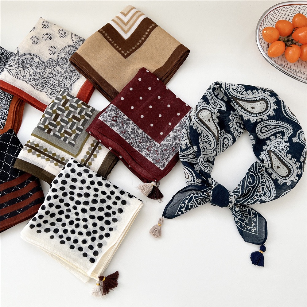 ผ้าพันคอทรงสี่เหลี่ยมลายพิมพ์ด - Bandana Cotton บทวิจารณ์และราคา