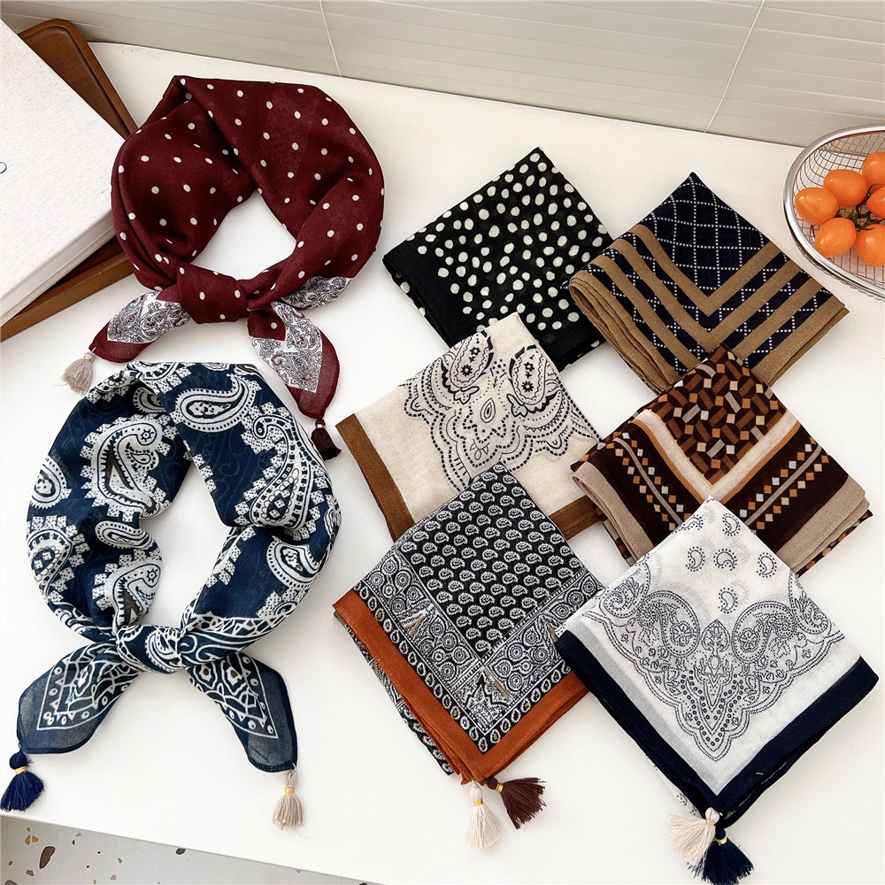 ผ้าพันคอทรงสี่เหลี่ยมลายพิมพ์ด - Bandana Cotton บทวิจารณ์และราคา