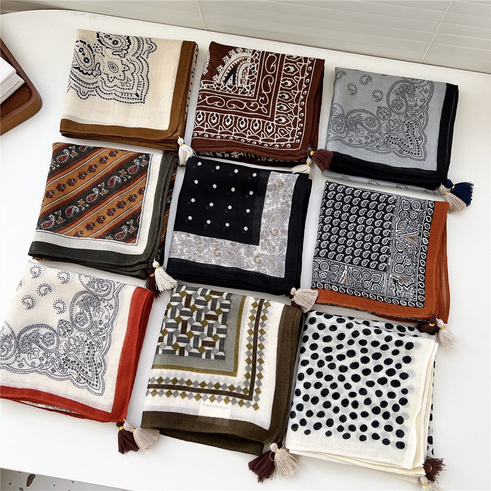 ผ้าพันคอทรงสี่เหลี่ยมลายพิมพ์ด - Bandana Cotton บทวิจารณ์และราคา