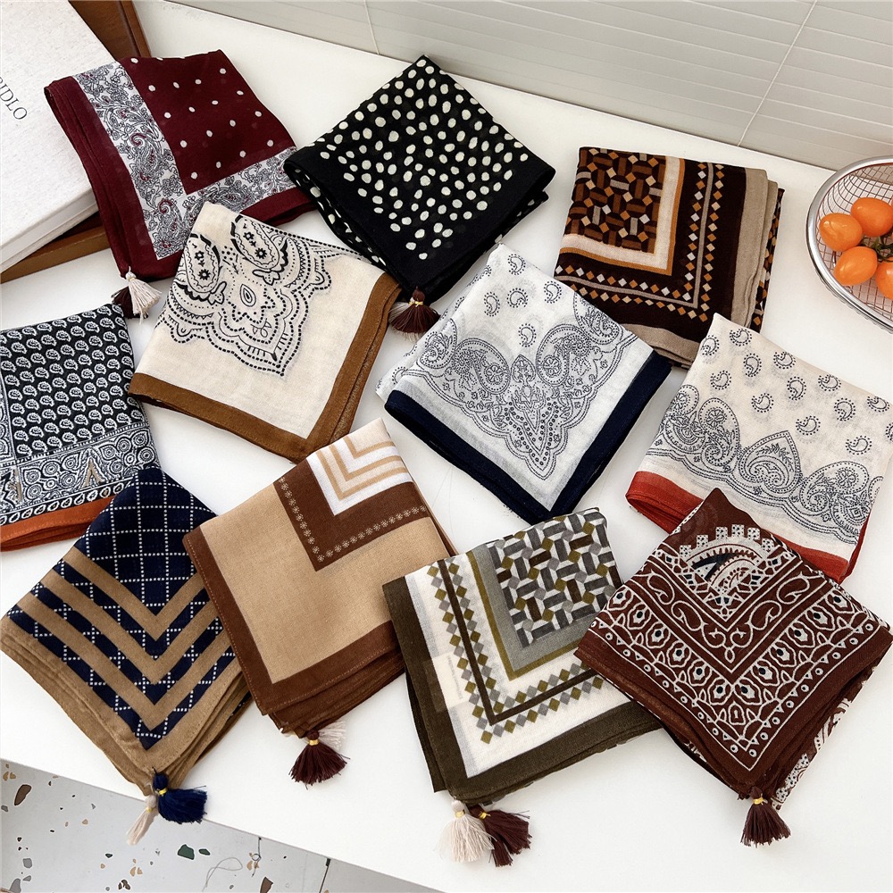 ผ้าพันคอทรงสี่เหลี่ยมลายพิมพ์ด - Bandana Cotton บทวิจารณ์และราคา