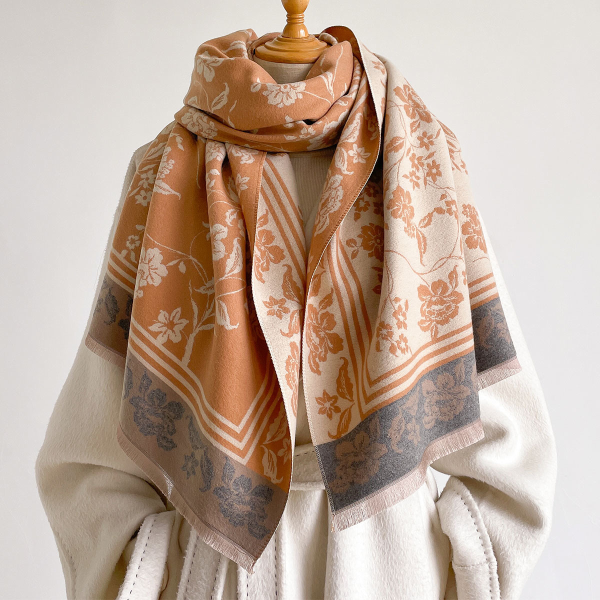 ผ้าพันคอแคชเมียร์เทียมสำหรับผู - Pashmina Wrap Large บทวิจารณ์และราคา