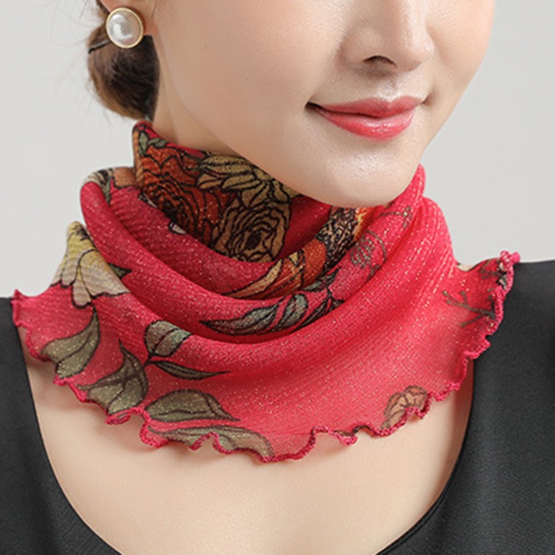 ฤดูใบไม้ผลิฤดูร้อนชีฟองคอผ้าพั - Ascot Neck Scarf บทวิจารณ์และราคา