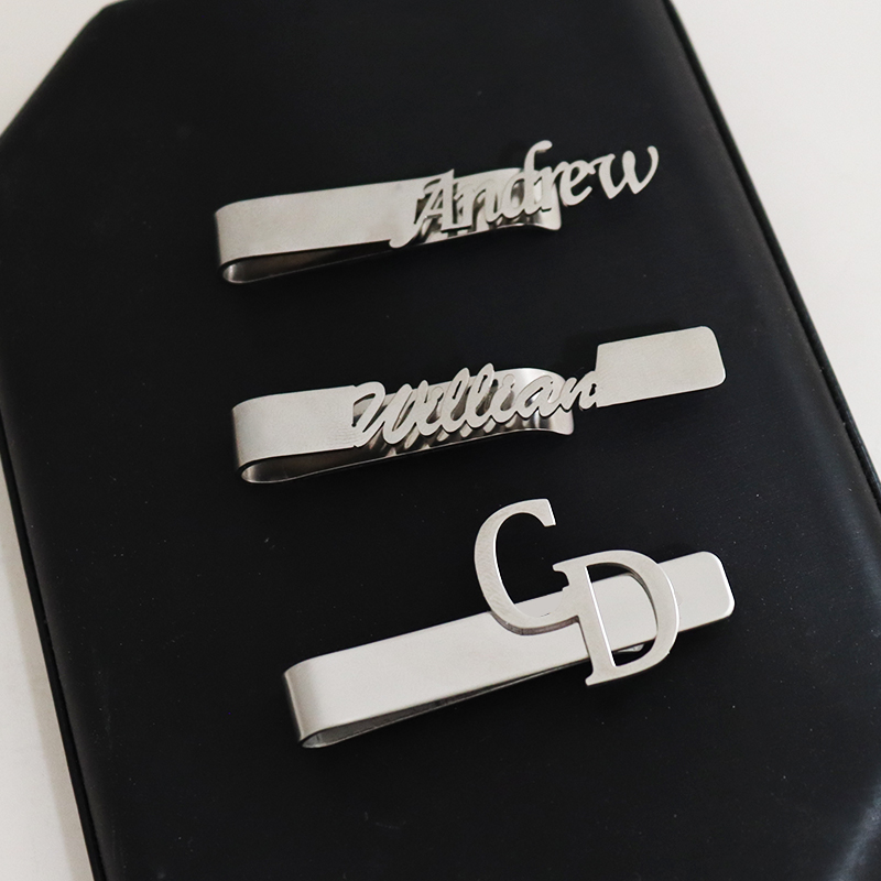 DIY ชื่อตัวอักษรรูปแบบ 4.8*0.8 - Tie Clip Silver บทวิจารณ์และราคา