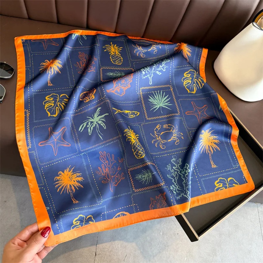 ผ้าพันคอไหมพิมพ์ลายสีน้ำเงิน ผ - Bandana Cotton บทวิจารณ์และราคา